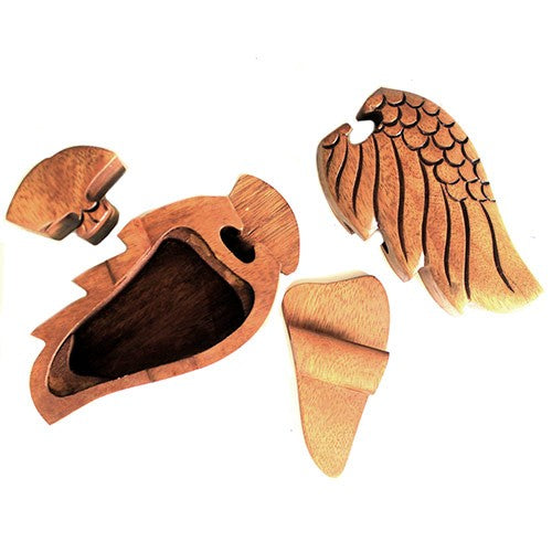 Wooden Puzzle Box - Brand New - Angle Wings