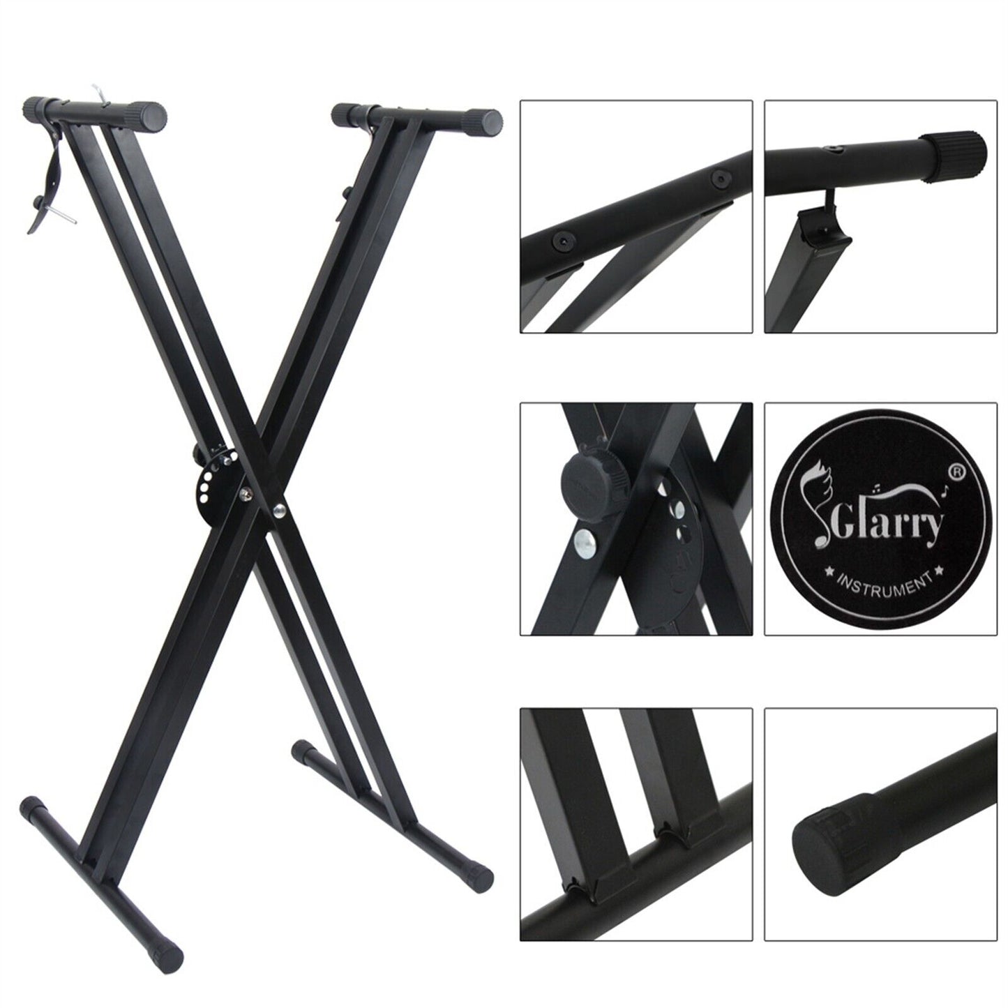 Keyboard Stand Dual-tube X-Shape Black Foldable Height Adjustable Fast Delivery